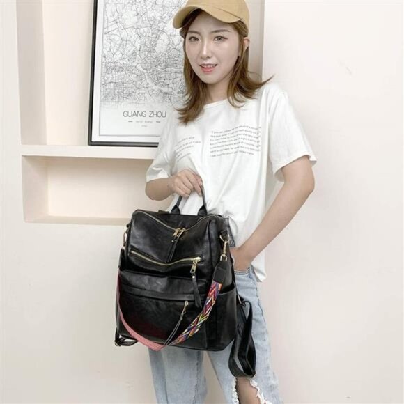 High Quality Leather Multipurpose Backpack Purse main image 5